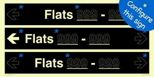 Three Flat Directional Section Black background Transparent text